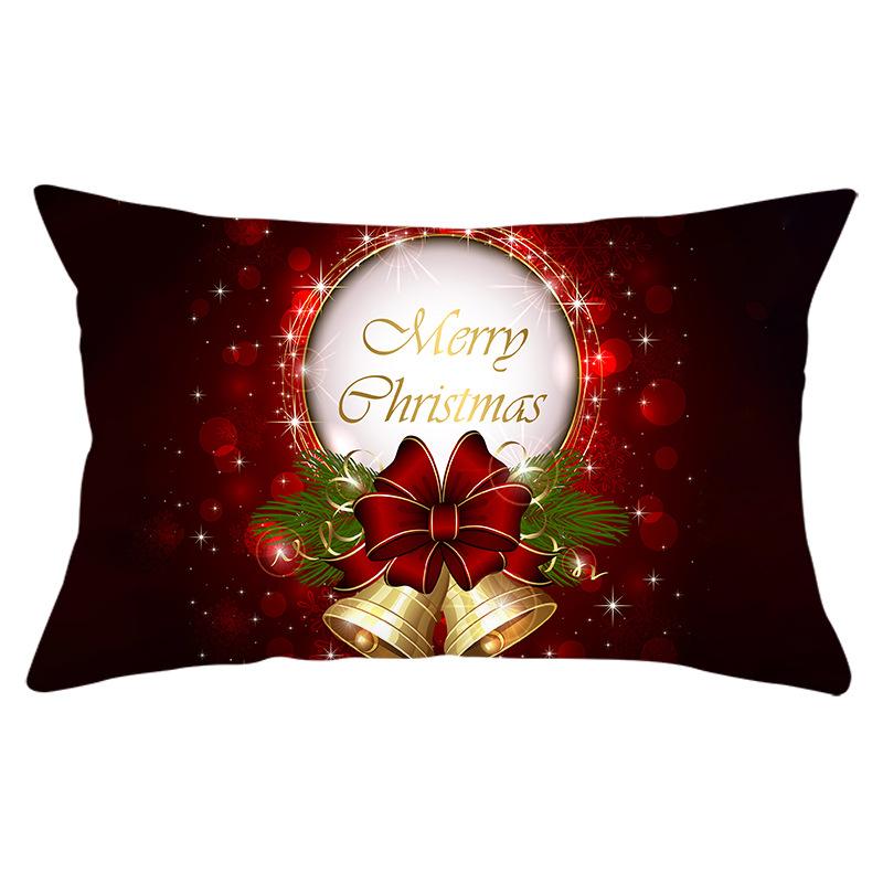 Christmas Simple Print Series Peach Skin Waist Pillowcase Home Sofa Pillowcase Office Pillowcase