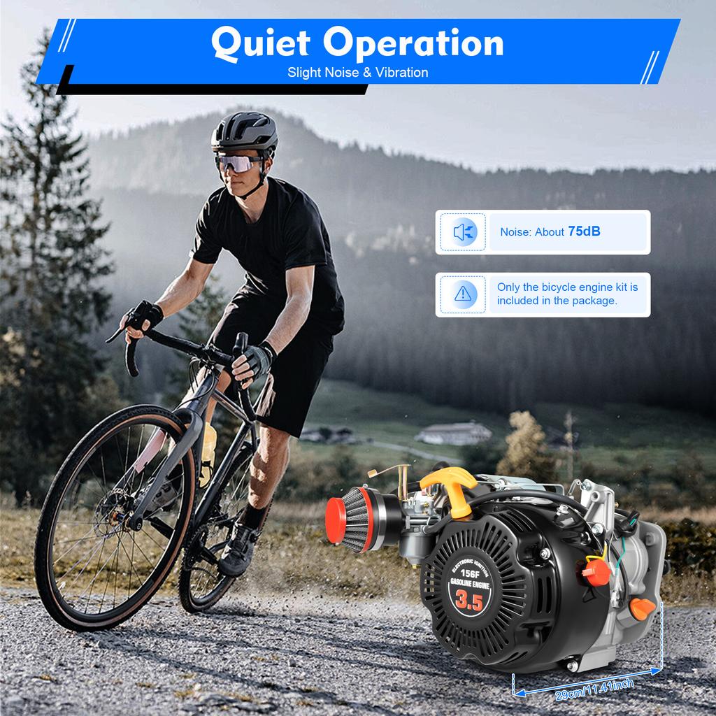 100cc 4-Stroke Gas Engine Kit for Bicycle Motorized Conversion 3.5HP 50km/h Max Speed Bike Motor