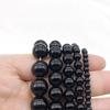 Smooth Black Agates Natural Stone Beads for Jewelry Making Diy Bracelet Necklace 15inches Round Onyx Loose Beads 4 6 8 10 12mm