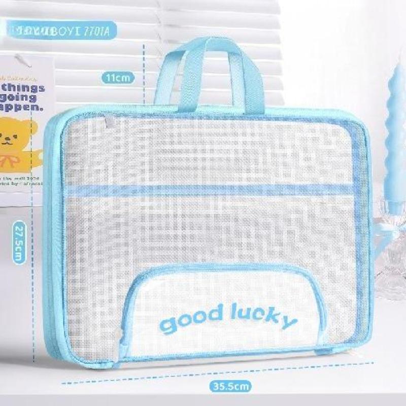 Horizontal Subject Classification Bag Student Tote Multi Layer Test Paper Zipper File Pouch Tutoring School Supplies