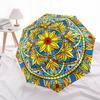 1pc Stained Glass Mandala Automatic Folding Umbrella - Design, Durable Iron Frame for Travel, Outdoor, Beach Fashion Accessory a0920062