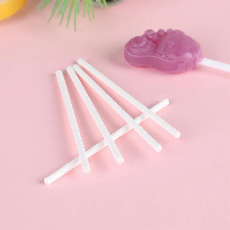 20/80/100 Stücke Kunststoff Lutscherstäbchen Sicher Weiß Kuchen Sucker Sticks Für Schokolade Zucker Süßigkeiten Lollypop DIY Form backformen Werkzeug