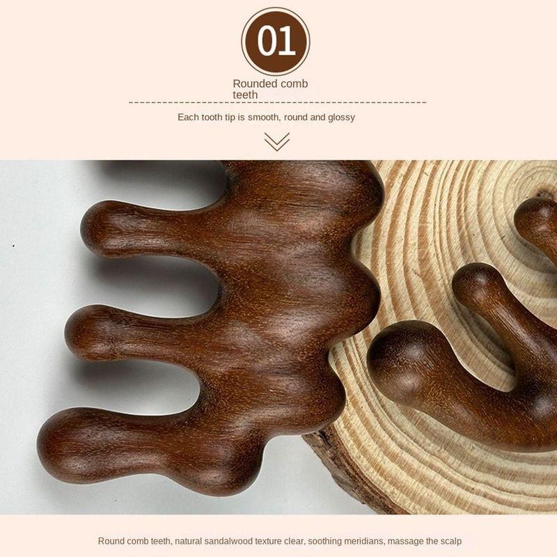 Scalp Relax Meridian Massage Comb Anti-static Blood Circulation Head Massage Comb Smooth Hair Comfortable Sandalwood Hair Comb