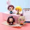 4Pcsset Q Version Demon Slayer Sitting Ghost Doll 4Cm Tanjiro Nidouzi Inosuke Zenizu Figure Action Figure Movie Model Toys***