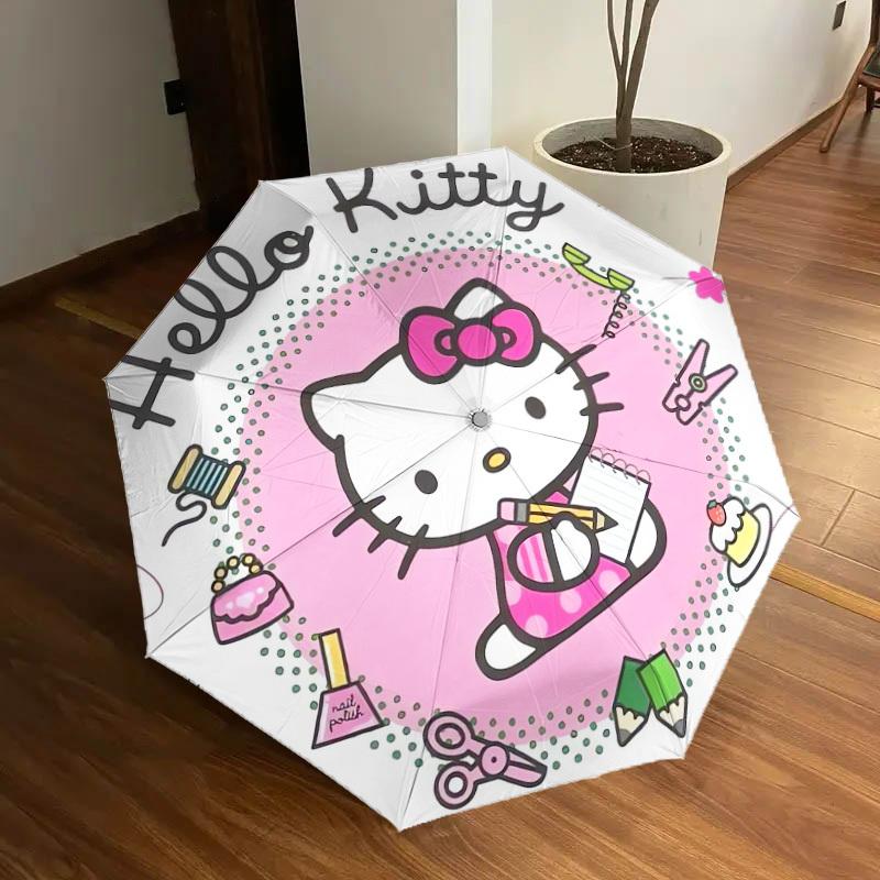 1pc Hello Kitty Stationery Set Umbrella with Plastic Handle,Suitable for All Seasons Home Travel Outdoor UmbrellaSanlio574
