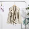 Lapel Tied Windbreaker Jacket Women's Commute Long Sleeve A-line Style Elegant Jacket Fashion Streetwear 2025 Autumn
