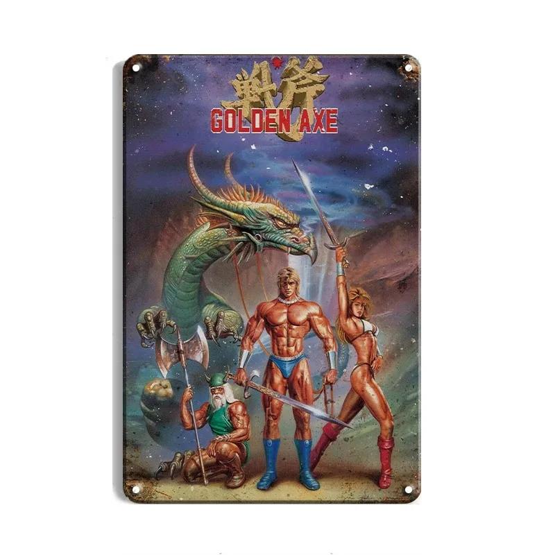 Metal Tin Poster Video Game Retro Metal Tin Sign Plaque Poster for Bar Club Wall Decor Retro Home Vintage Wall Plate Pendant