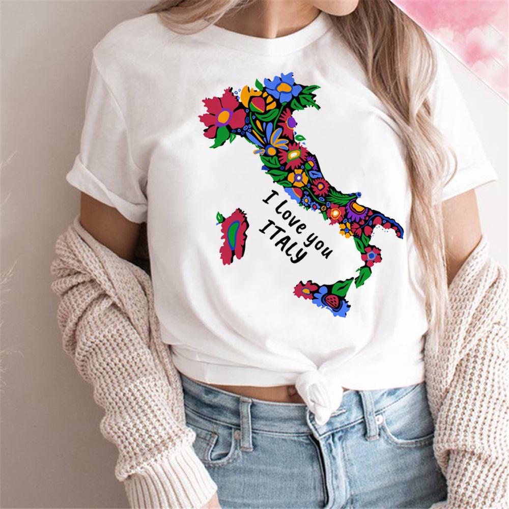 Italy t-shirts women designer graphic Japanese Tee girl graphic manga y2k clothes