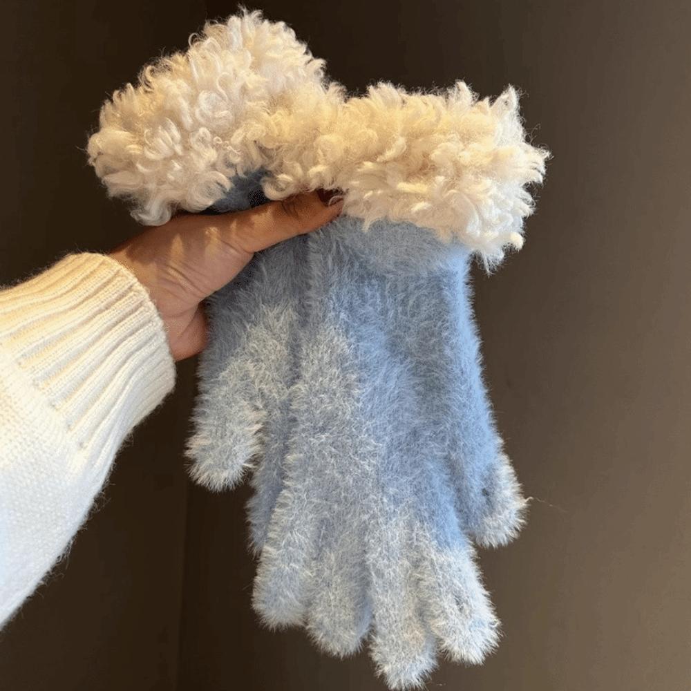 Touch Screen Cold-proof Gloves Thickened Warm Leisure Gloves Fashion Knitted Gloves  Women