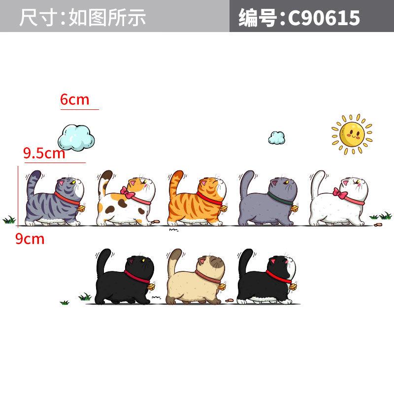 Cute Car Decals Decorative Sticker Cat Vinyl Cartoon Car Sticker for Cars Trucks Motorcycles Helmets DIY Decorations