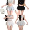 Spring/Summer Women's Trendy Low-Waist Pleated A-Line Skirt - Sexy, Slimming, and Flattering Short Wrap Skirt