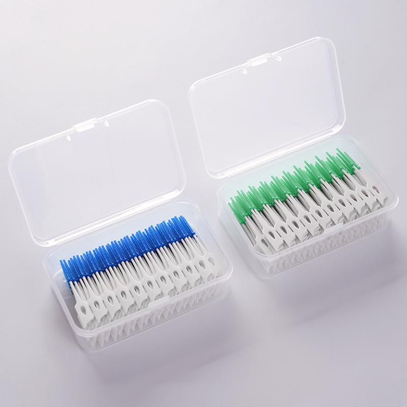 Interdental Cleaning Toothbrushes - 150 Pieces Soft Rubber Floss Picks for Adults & Kids