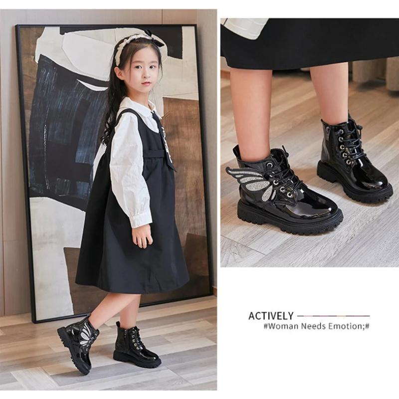 2024 Autumn New Children Shoe Winter Versatile Fashion Boots Soft Sole School Kids Casual Shoes Waterproof Ankle Boots for Women
