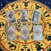 Hexagram Gold Foil Tarot Cards with Rose Pattern, 78 Cards Rider Tarot Deck 12*7cm, with Paper Instruction Guide