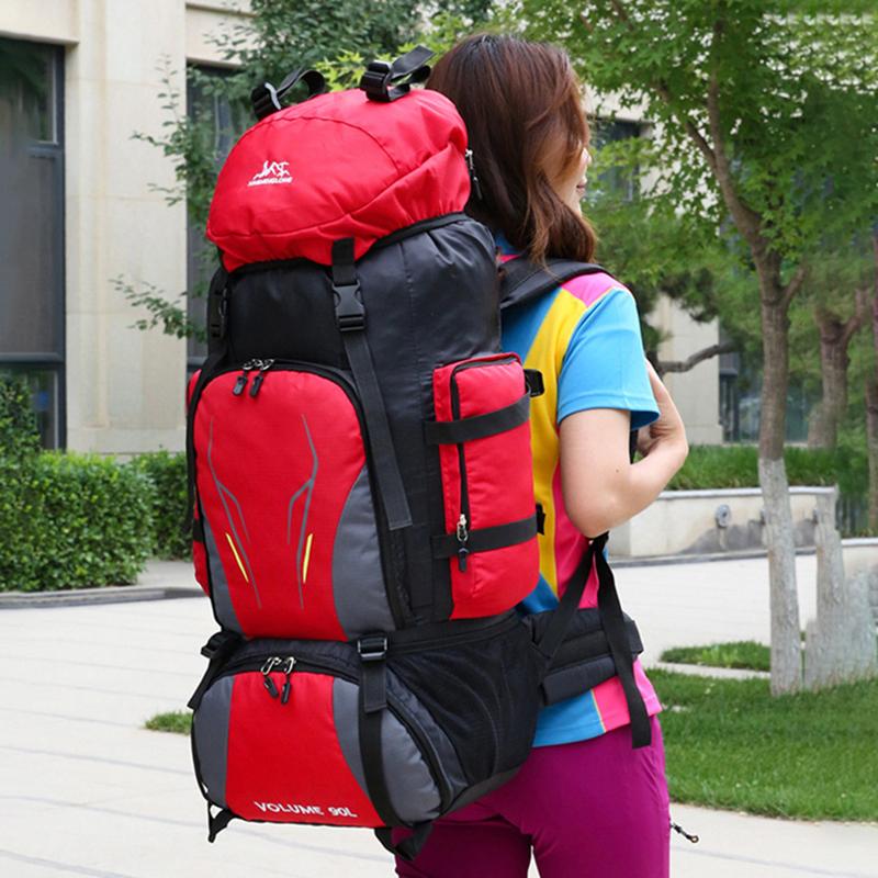 New Fashion 90L Large-Capacity Outdoor Backpack Water-Resistant Hiking Camping Travel Backpack Unisex Hiking Bag