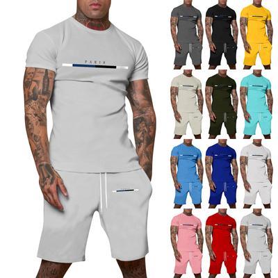 Men's Printed Plus Size Loose Short-Sleeve And Shorts Set Casual Short-Sleeve And Shorts Set