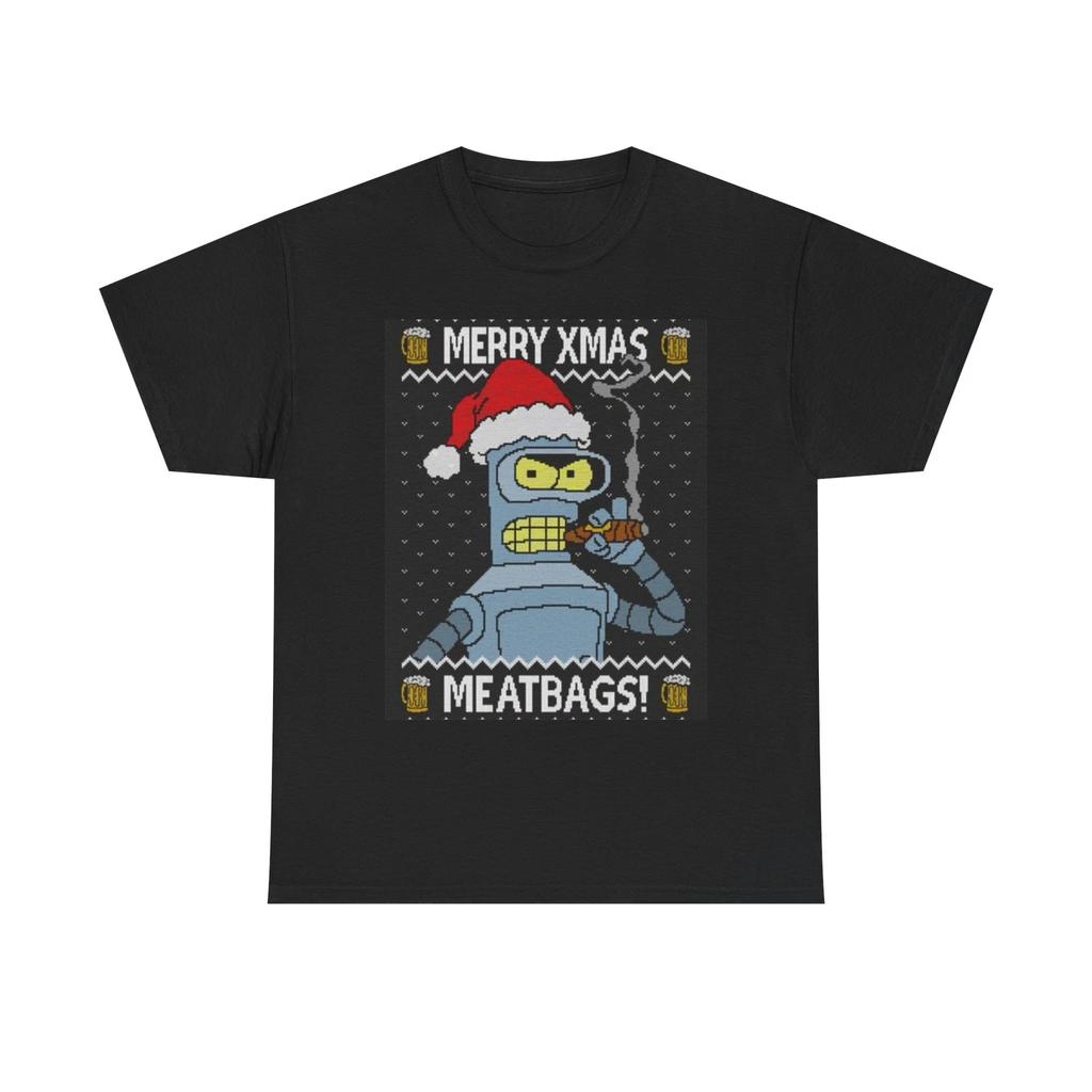 Men's and Women's T-shirts Merry Xmas Bender Futurama