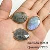 Natural Flash Labradorite Stone Charm Pendant Healing Semi-precious Stone Connector for Jewelry Making Necklace Accessories Gift