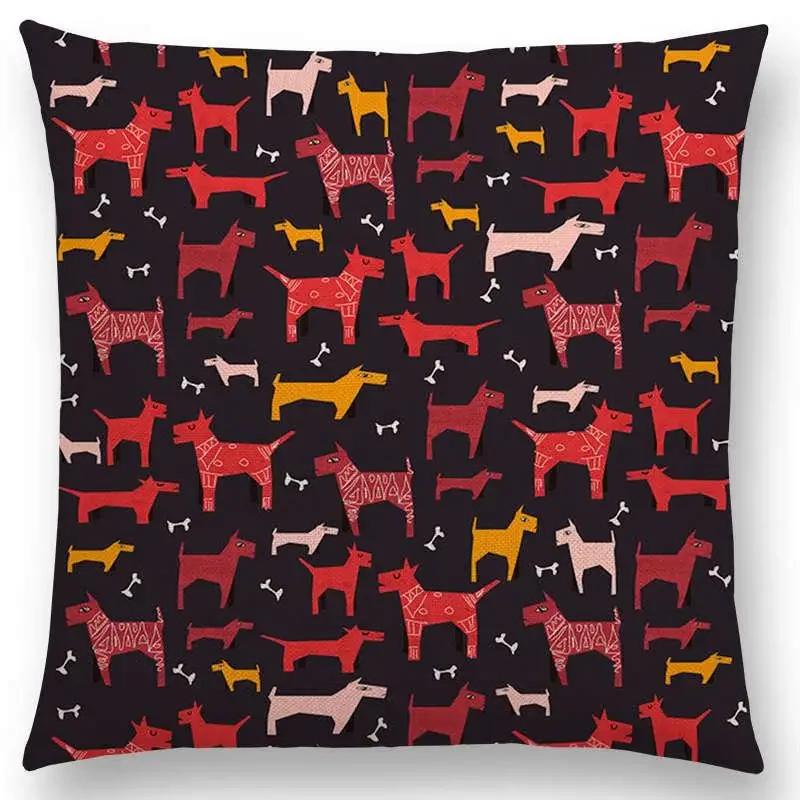 Animal Tale Spring Floral Garden Pattern Sofa Throw Pillow Case Bear Fox Unicorn Bear Birds Flower Leaf Fantasy Cushion Cover