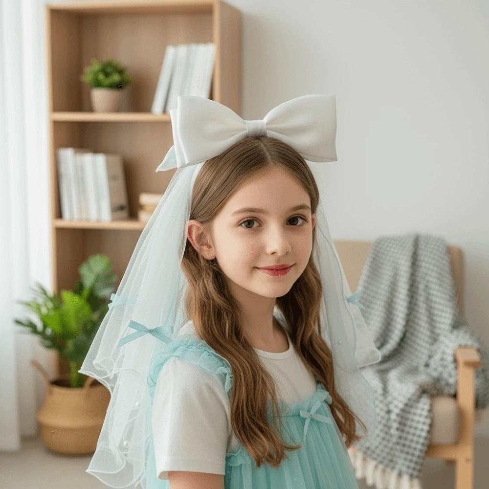 White Veil Hair Clip Mesh Colorful Flowing Tulle Gift Super Fairy Veil  Birthday Headdress