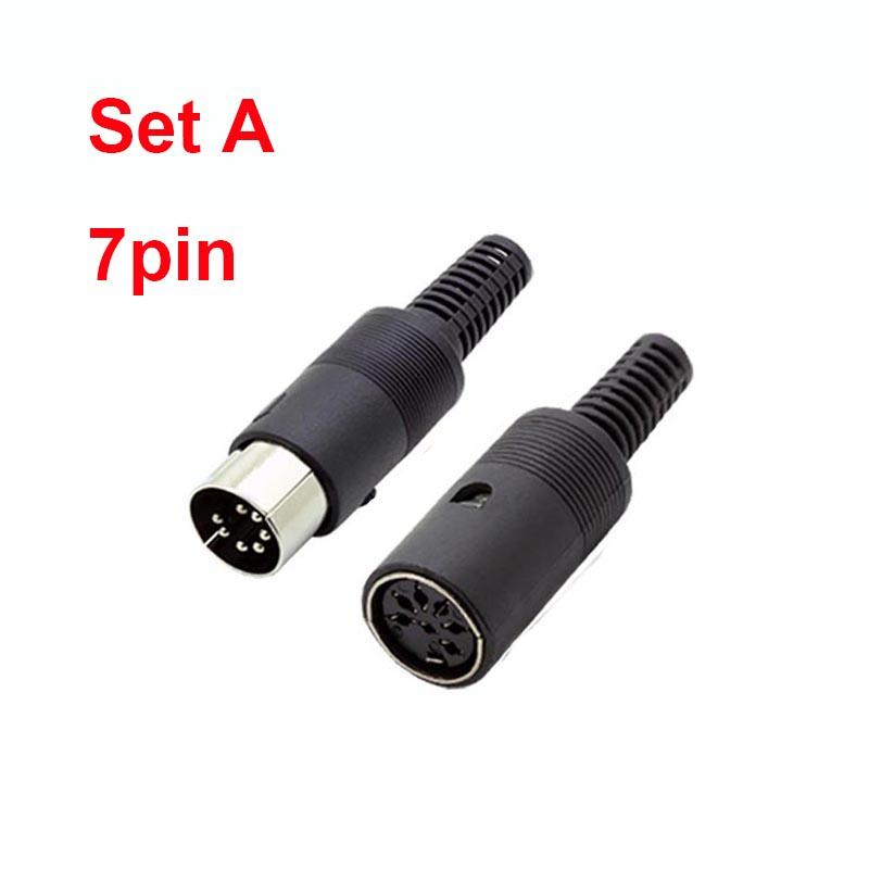 DIN Audio Adapter 3/4/5/6/7/8 Pin DIN Male Female Plug with Plastic Handle Female Socket Hulled Panel Mount Chassis Connector