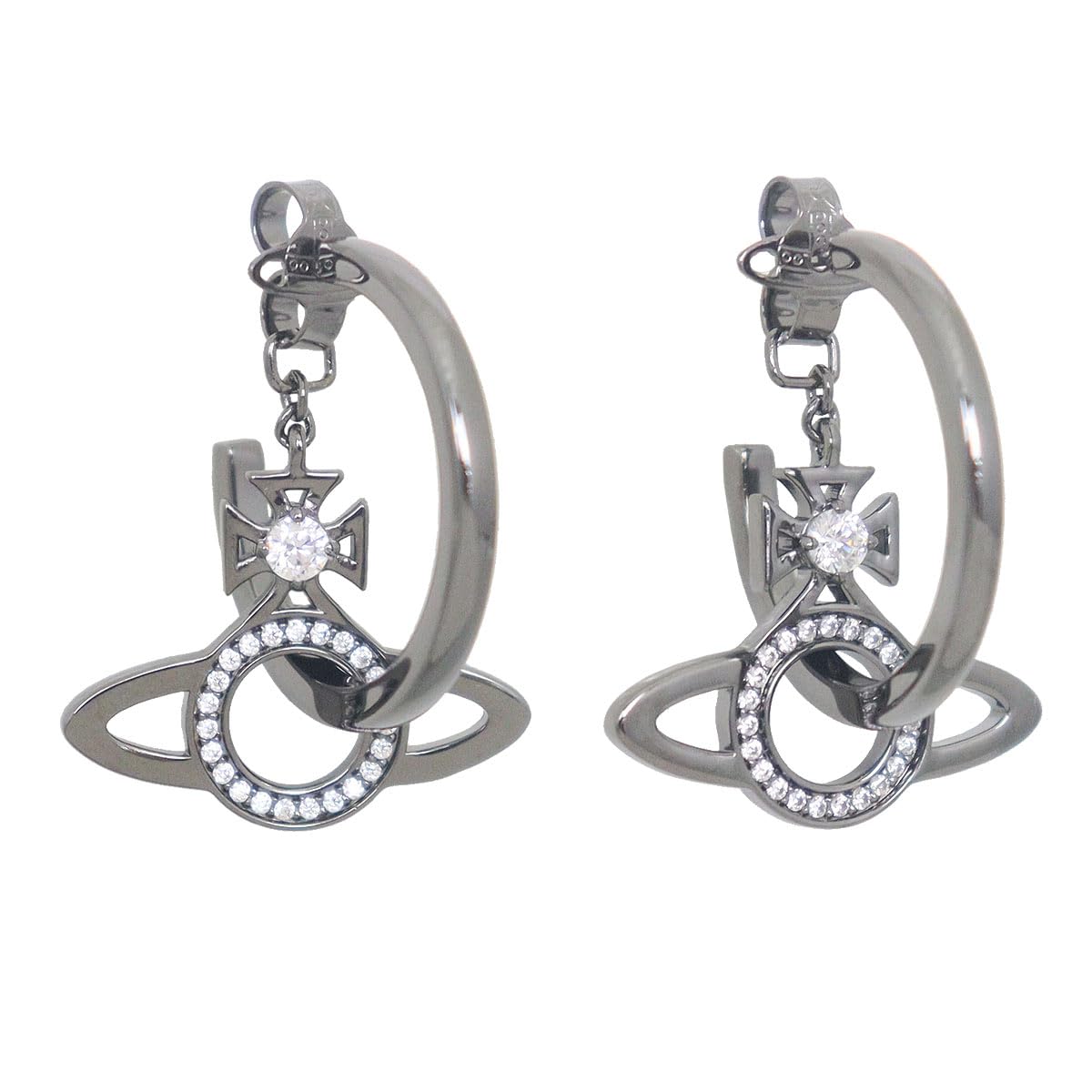 

Vivienne Westwood Miranda Orb Hoop Earrings in Gunmetal for Men and Women (62010105) [Brand Name] [Used]