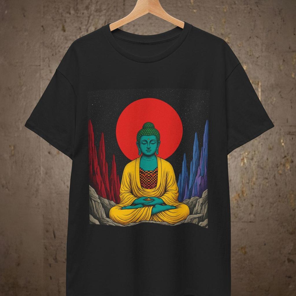 Zenith Echoes: Celestial Buddha Graphic Tee