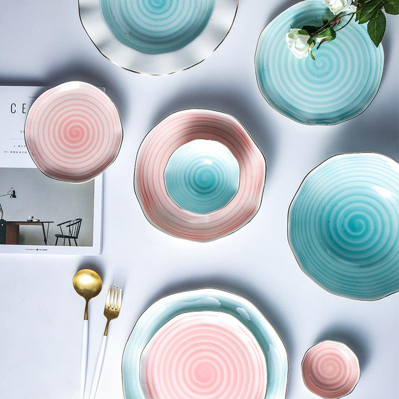 Clearance, Ceramic Gradual Change Phnom Penh Tableware Plate Bowl