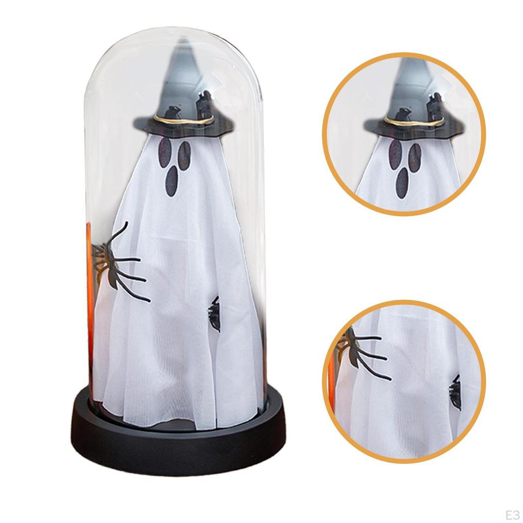 Light up Ghost in Cloche Halloween with for Table Shelf Tabletop