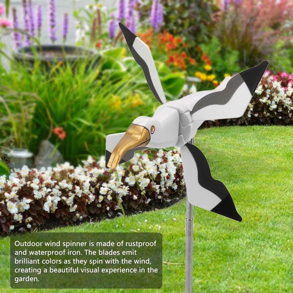 Fade Resistant Seagull Windmill Weatherproof Bird Shape Windmill Spinners  Gift Accessories