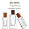 High-Grade Transparent Glass Perfume Bottle with Wooden Lid, 50ml/100ml, Fine Mist for Skincare Decanting