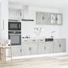 Juego de 7 Muebles de Cocina Lucca Gris Hormigón Tablero de Partículas