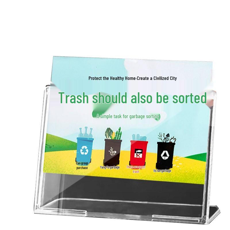 L-Shaped A4 Landscape Acrylic Display Sign Holder (5-Pack)