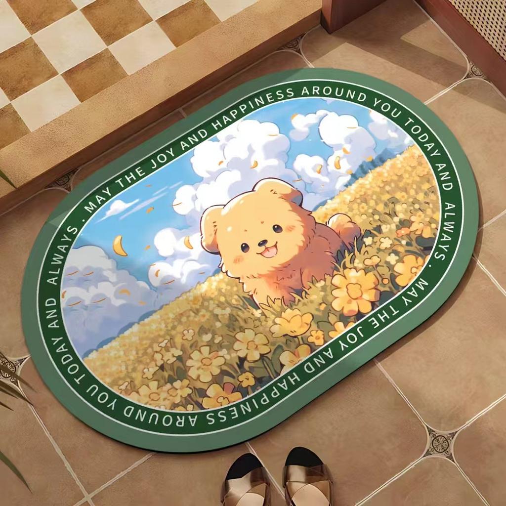 Cartoon Badezimmer Kieselgur Fußmatte Toilette Dusche Saugfähig Schnelltrocknend Fußmatte Haushalt Toilette Rutschfeste Fußmatte
