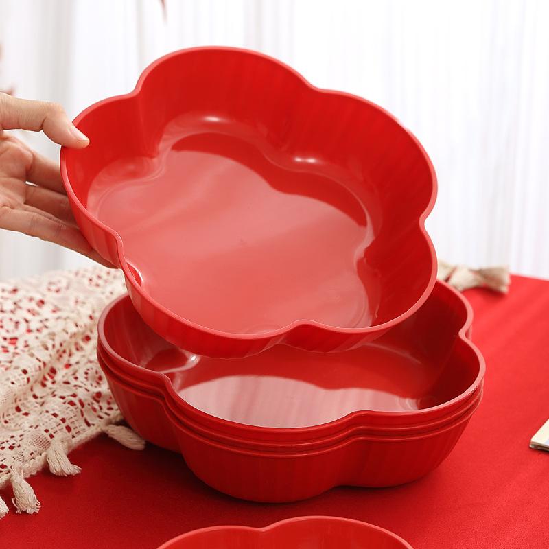 House Warming Fruit Plate Moving Into A New Home Living Room Plate Decoration Fruit Plate Red Wedding Special Candy Plate