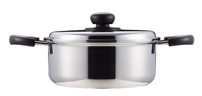 Pearl Metal Pot 20cm with Pot Lid IH Compatible Comfort Made In Japan Two-handed HB-1131