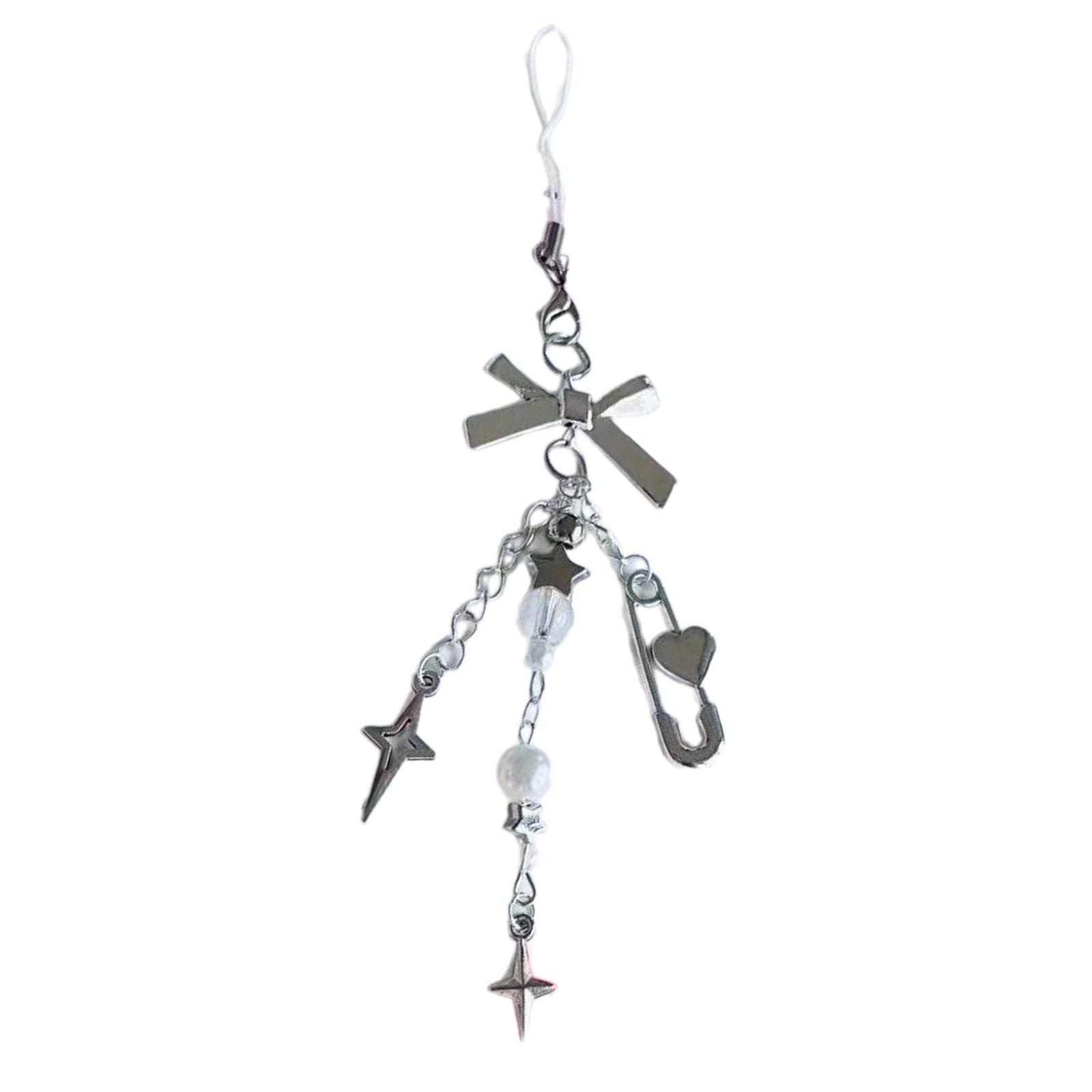 

Стильная цепочка для телефона с бантиком, подвеска-шарм в виде сердца, милый брелок для украшения рюкзака, для мобильного телефона, ключей, сумки, шнурок для телефона 11