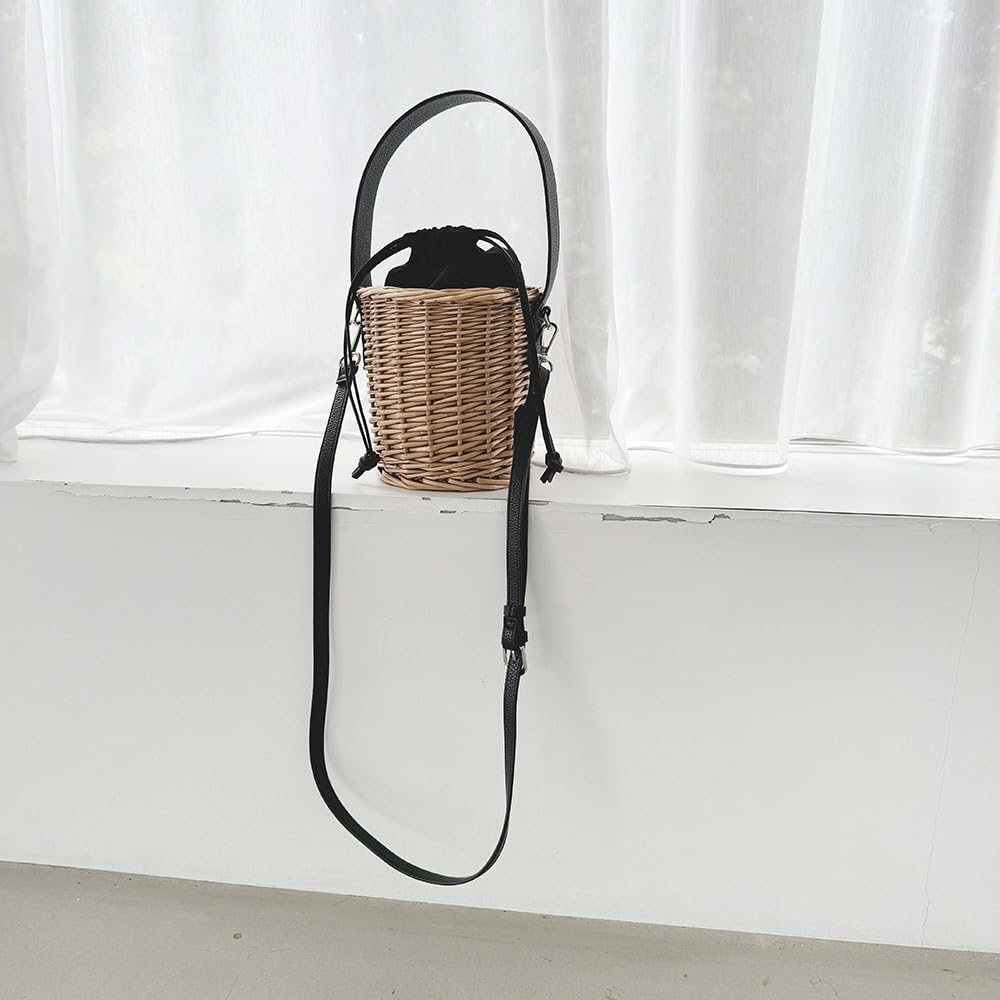Finissage Calm Cylinder Basket Shoulder Basket Black Bag, Bag, Summer, Yukata, Women's, Adult, Tote,