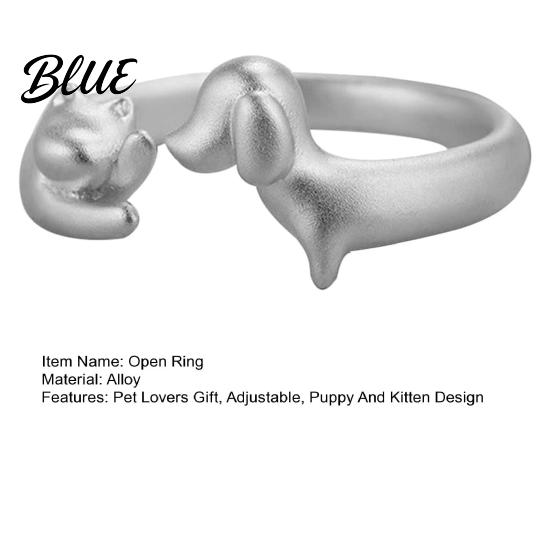 Engraved Pet Ring Cat And Dog Adjustable Alloy Open Memorial