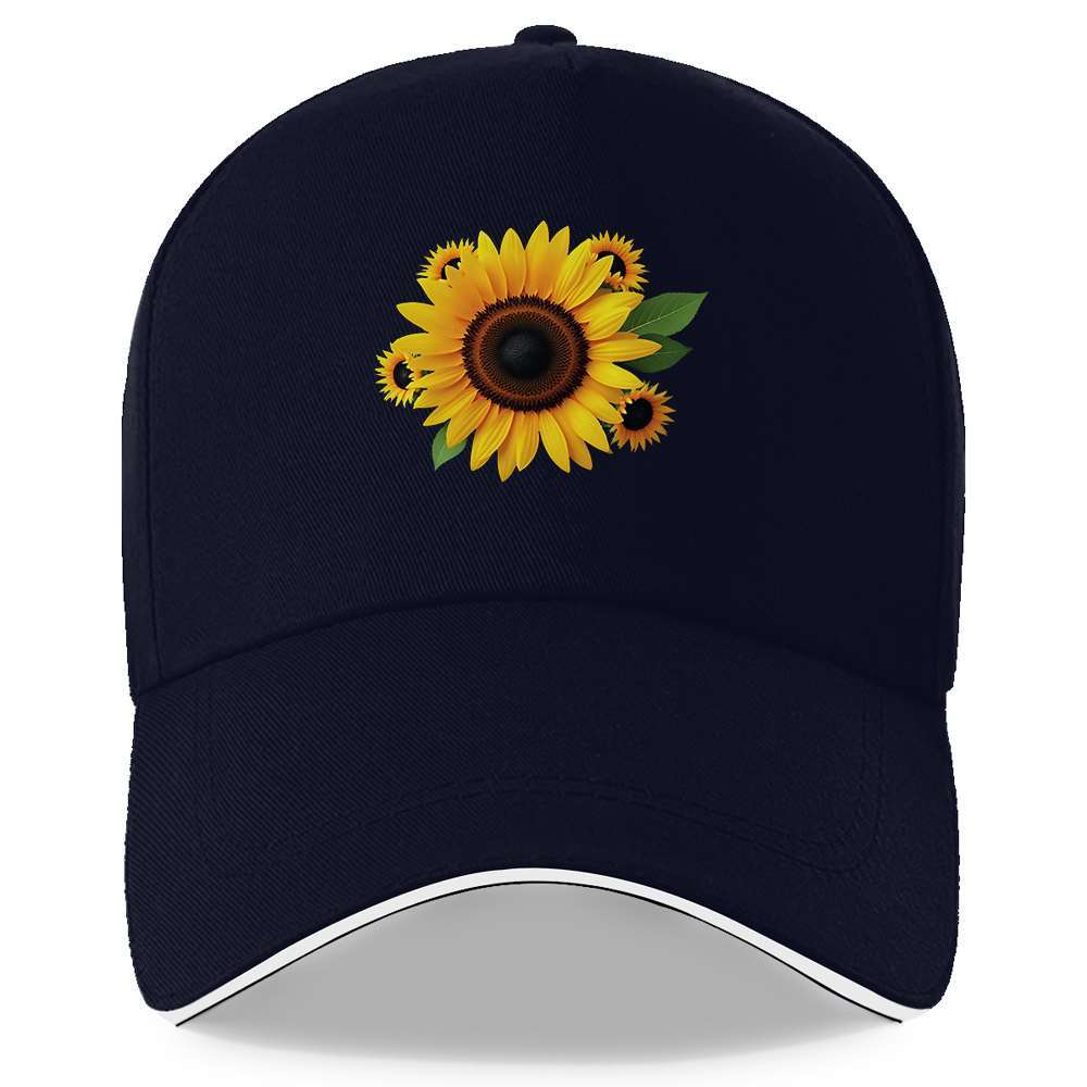 

Woven Fabric1pc Vibrant Sunflower Baseball Cap for Men Women Adjustable Unisex Lightweight Polyester Hat with White Brim One Size