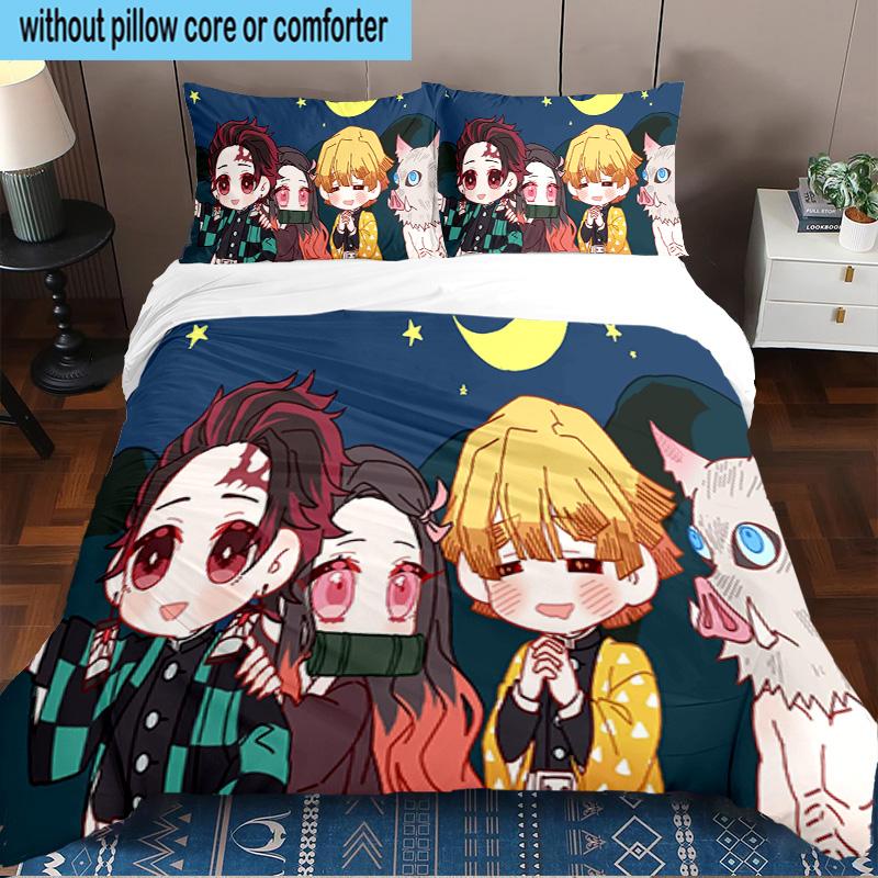Winter Fantasy Slayer Group 3PCS Bedding set,Ideal for1pc Duvet Cover And 2pcs Pillowcases Perfect for Christmas gift,Ideal for Bedroom, Dormitory