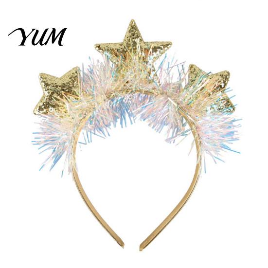 Faveurs de fête pour les invités Bandeau Étoile avec Paillettes Scintillantes, Serre-tête Couronne à Paillettes 3D Bande Scintillante Noël Nouvel An Anniversaire, Décoration, Festif