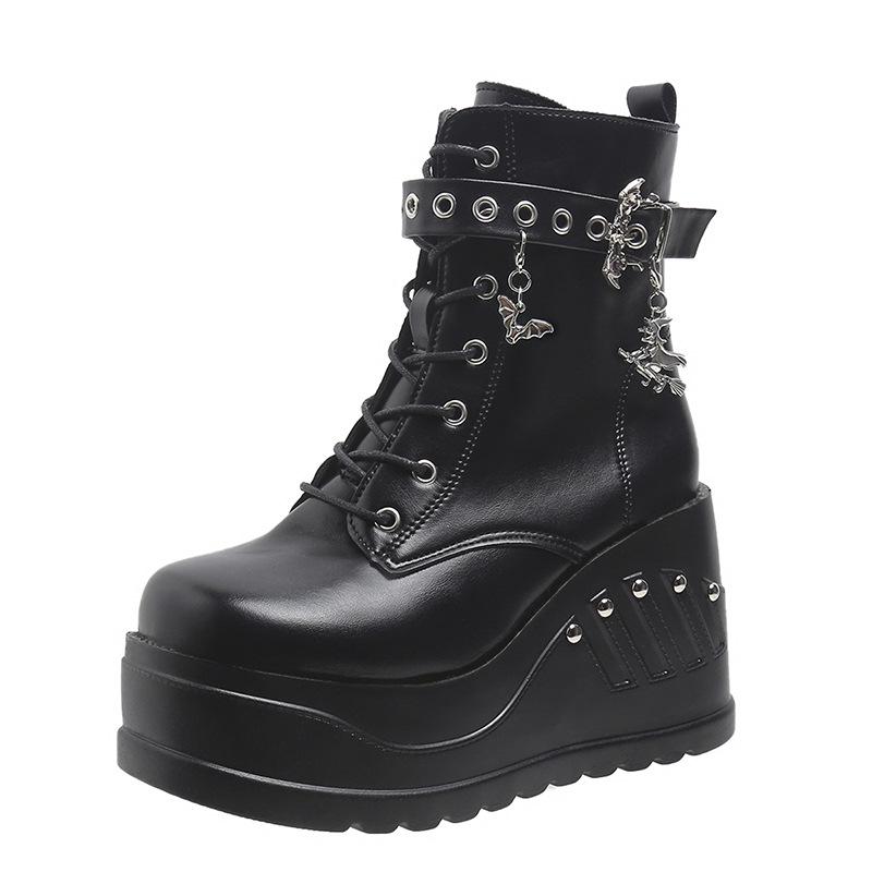 

Demonia 2023 Gothic Rivet Platform Ankle Boots - Women s Plus Size Martin Style 38 чёрный