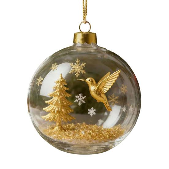 3D Wildlife Animal Christmas Ornaments Clear Plastic Xmas Ball Ornament Christmas