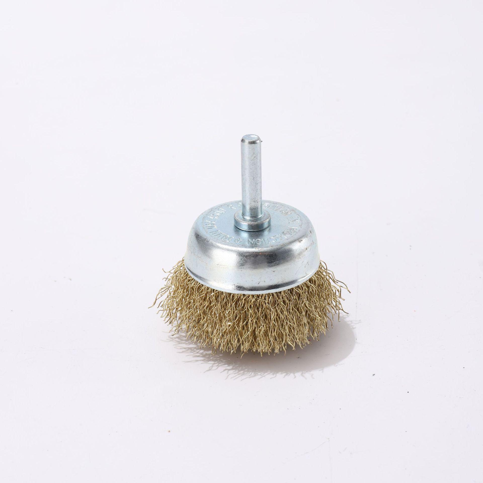 Steel Wire Brush with Handle for Rust Removal and Polishing Copper-plated steel wire; 50mm