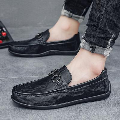 Doudou Shoes Men's 2024 New Trendy Lazy Men's Shoes Autumn Breathable British One-pedal Men's Casual Leather Shoes