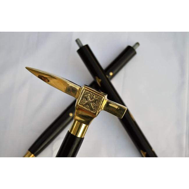 Starožitná viktoriánská mosazná rukojeť vycházkové hůlky Vintage dřevěná hůl