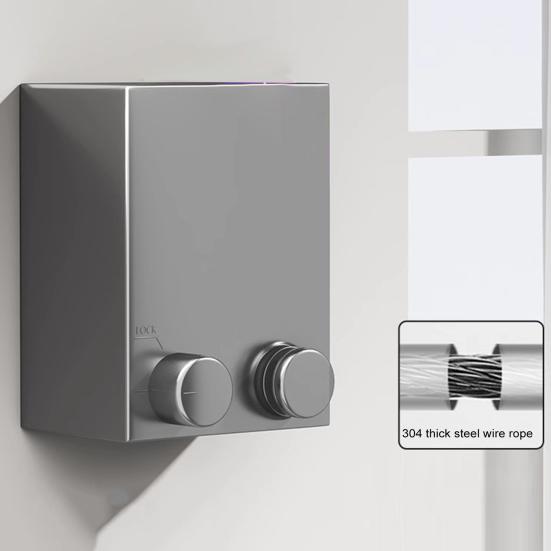 4,2 m lange, einziehbare Wäscheleine zur Wandmontage, verstellbar, einziehbar, strapazierfähiger Edelstahldraht, Wäscheleine zum Trocknen von Kleidung im Innen- und Außenbereich