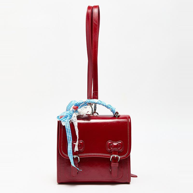 

2025 Новый Осенний Женский Рюкзак в Стиле Преппи: Универсальная, Высококлассная, Милая Маленькая Квадратная Сумочка красный