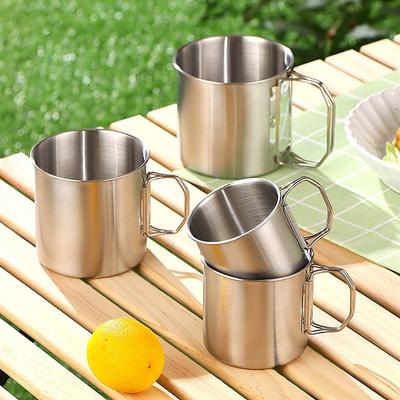 Lekki Kubek na Wodę z Uchwytem Kubek Piknikowy Srebrny 260/350/600/660ML